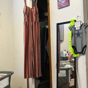 Red,blue,white stripped romper